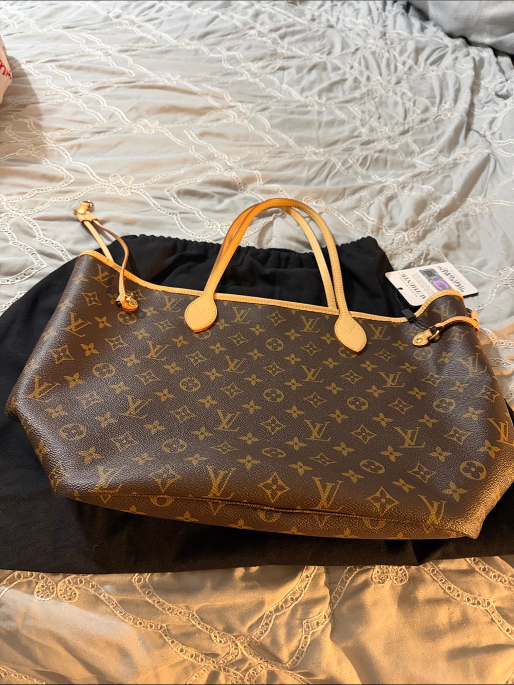 Louis Vuitton Monogram Neverfull Tote in Brown with Tan Leather
